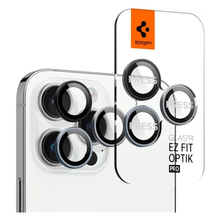 Spigen optik pro kameravédő üveg 2db, 9h, átlátszó, kompatibilis: Apple iPhone 16 Pro / iPhone 16 Pro Max / iPhone 15 Pro Max