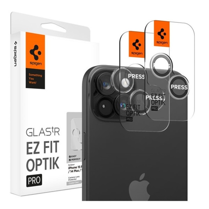 SPIGEN AGL06918 SPIGEN OPTIK PRO kameravédő üveg 2db (9H) ÁTLÁTSZÓ [Apple iPhone 15 Plus / iPhone 15]