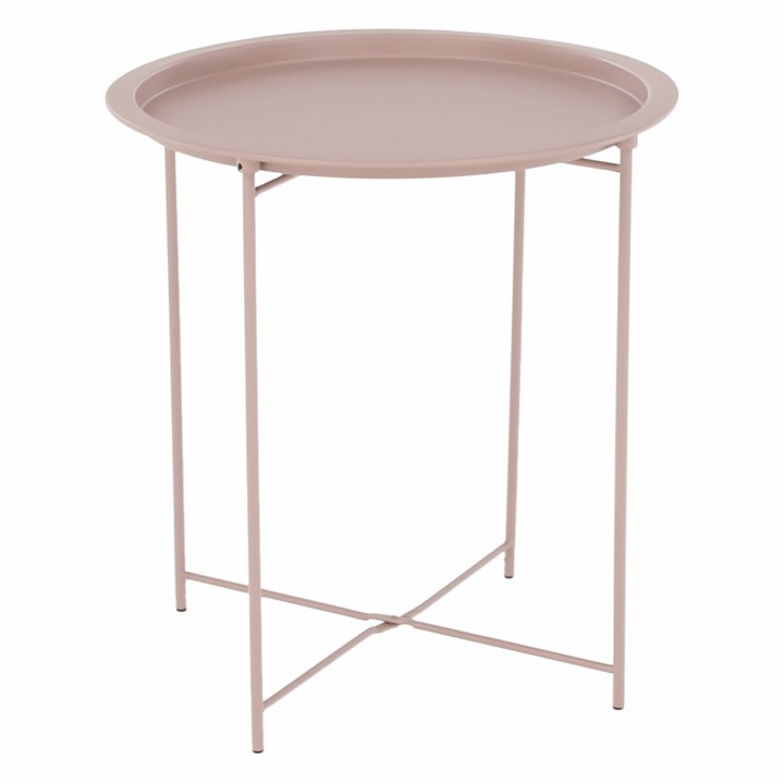 Praktikus asztal kivehető tálcával, Kondela, Vakol, meztelen rózsaszín