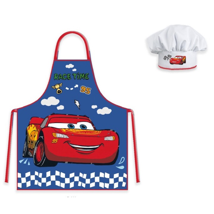 Set sort bucatarie cu boneta Cars Disney Race Time Albastru
