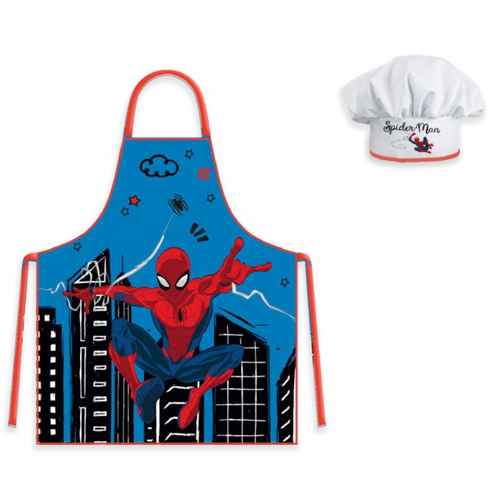 Set sort bucatarie cu boneta Spiderman City Albastru