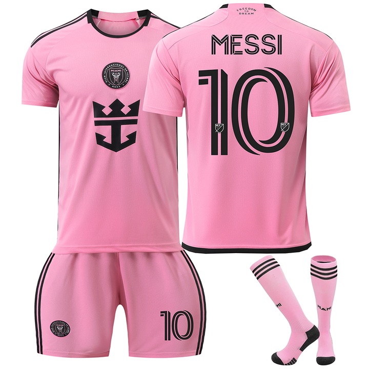 Echipament sportiv copii Miami Messi Football Jerseys, Roz