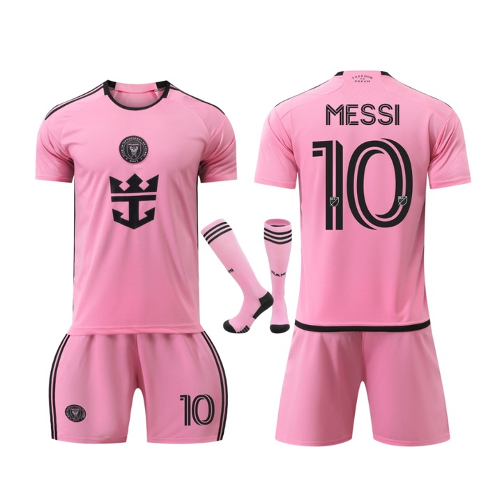 Echipament sportiv copii Miami Messi Football Jerseys, Roz