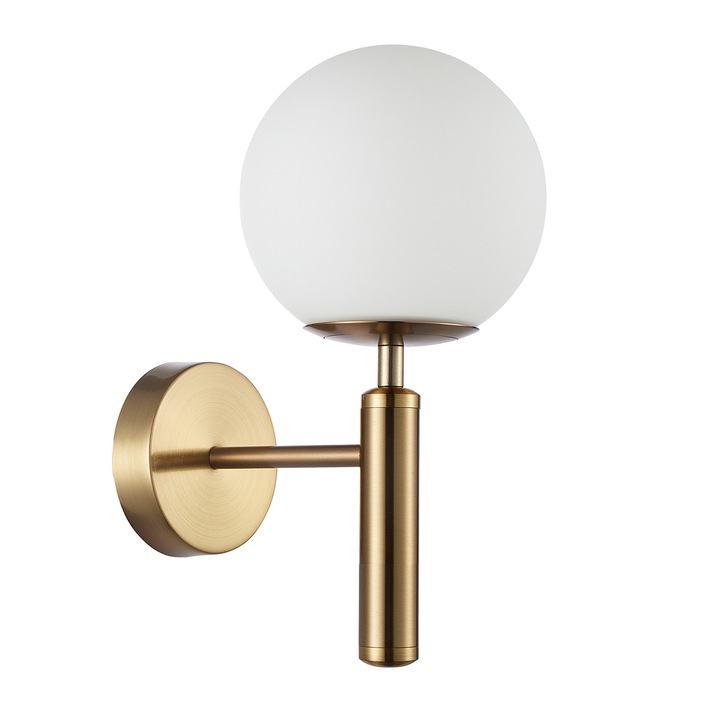 Italux Ravenna fali lámpa, sárgaréz, opálüveg, 1XE27