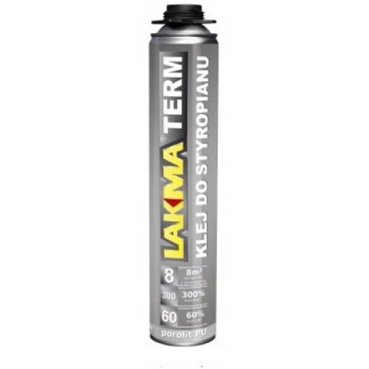 Adeziv poliuretanic pentru PVC/Polistiren, Lakma, Porolit PU, 750 ml, Gri