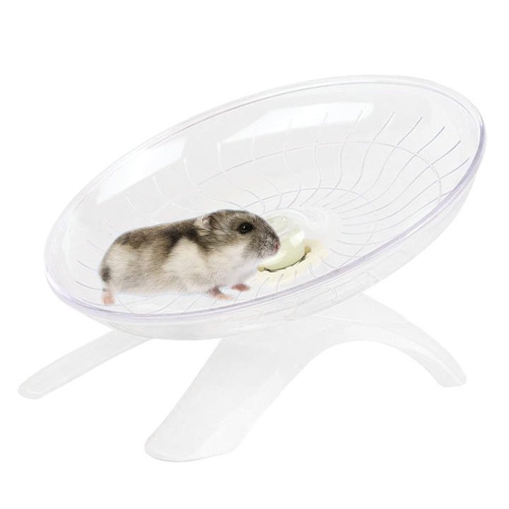 Roata de exercitii pentru hamster Jormftte, design anti-alunecare, culoare acaju inchis, dimensiuni 18x18x11cm
