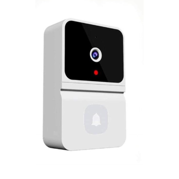 Mini videointerfon cu sonerie smart, Wireless, compatibil cu Android/ IOS, apel video si audio, incarcare USB