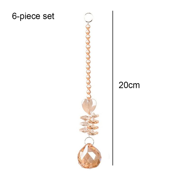 Jormftte 6 db kristály medál készlet az ablakhoz, nyolcszög alakú, átlátszó, dekoratív