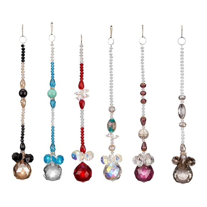 6 db dekoratív kristálykiegészítő készlet, Jormftte, többszínű, kiálló szivárvány