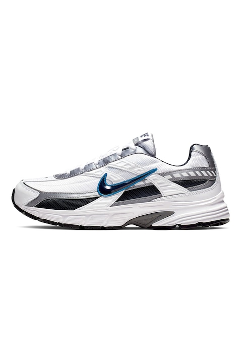 Nike, Спортни обувки Initiator с кожа, Бял/Сребрист/Черен