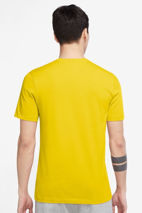 Nike, Памучна тениска Sportswear Club, Шафраново жълто, Мръснобял, S