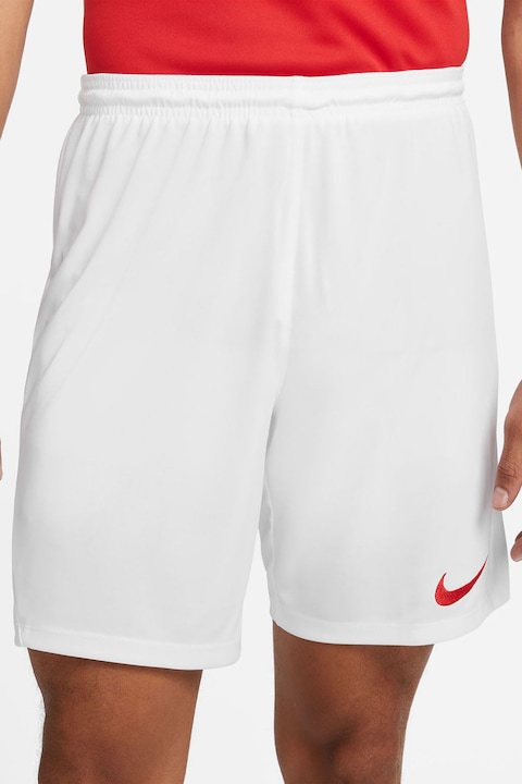 Nike, Pantaloni scurti cu talie elastica pentru fotbal Park, Alb/Rosu inchis