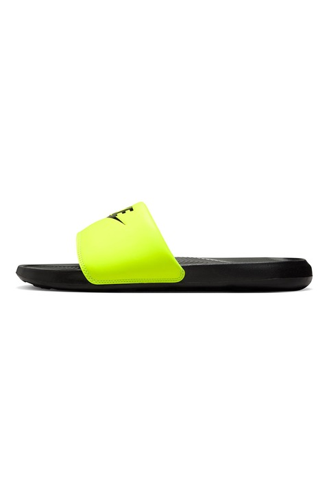 Nike, Чехли Victori с лого, Лайм зелено/Черен