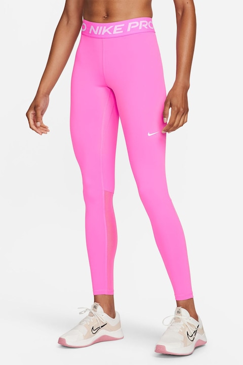 Nike, Фитнес клин Pro с Dri-FIT и лого на талията, Розово