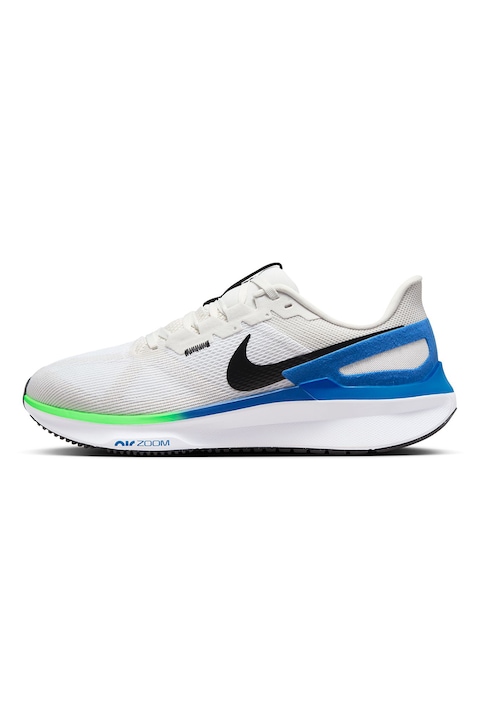 Nike, Pantofi pentru alergare Air Zoom Structure 25, Alb/Albastru inchis/Verde lime