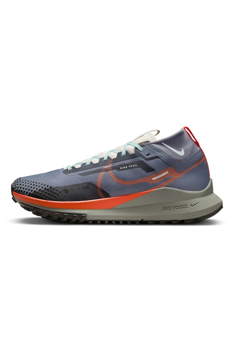 Nike, Непромокаеми обувки React Pegasus Trail 4 за трейл, Аленочервен/Въглен сиво