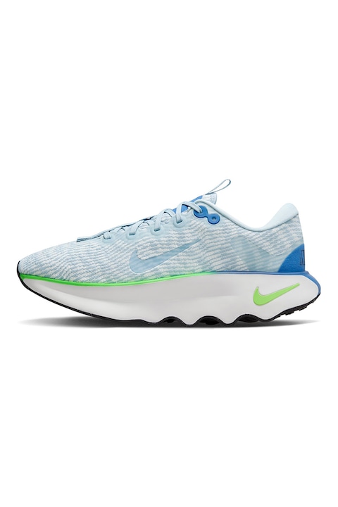Nike, Pantofi cu logo pentru fitness, Albastru glaciar/Verde lime