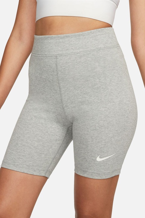 Nike, Къс клин Sportswear с висока талия, Светло сив
