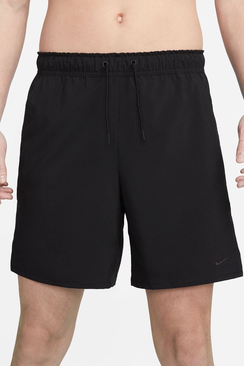 Nike, Pantaloni scurti cu snur de ajustare pentru fitness Unlimited, Negru