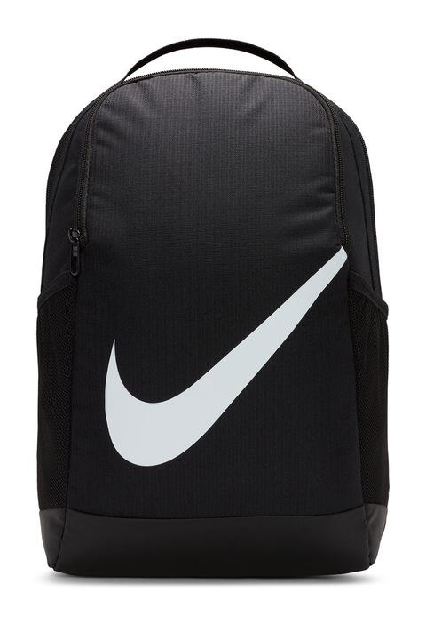 Nike, Rucsac cu imprimeu logo pentru fitness Brasilia - 18L, Negru, Alb