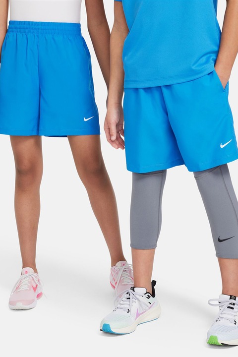 Nike, Pantaloni scurti cu tehnologie Dri-Fit si logo pentru baschet, Turcoaz