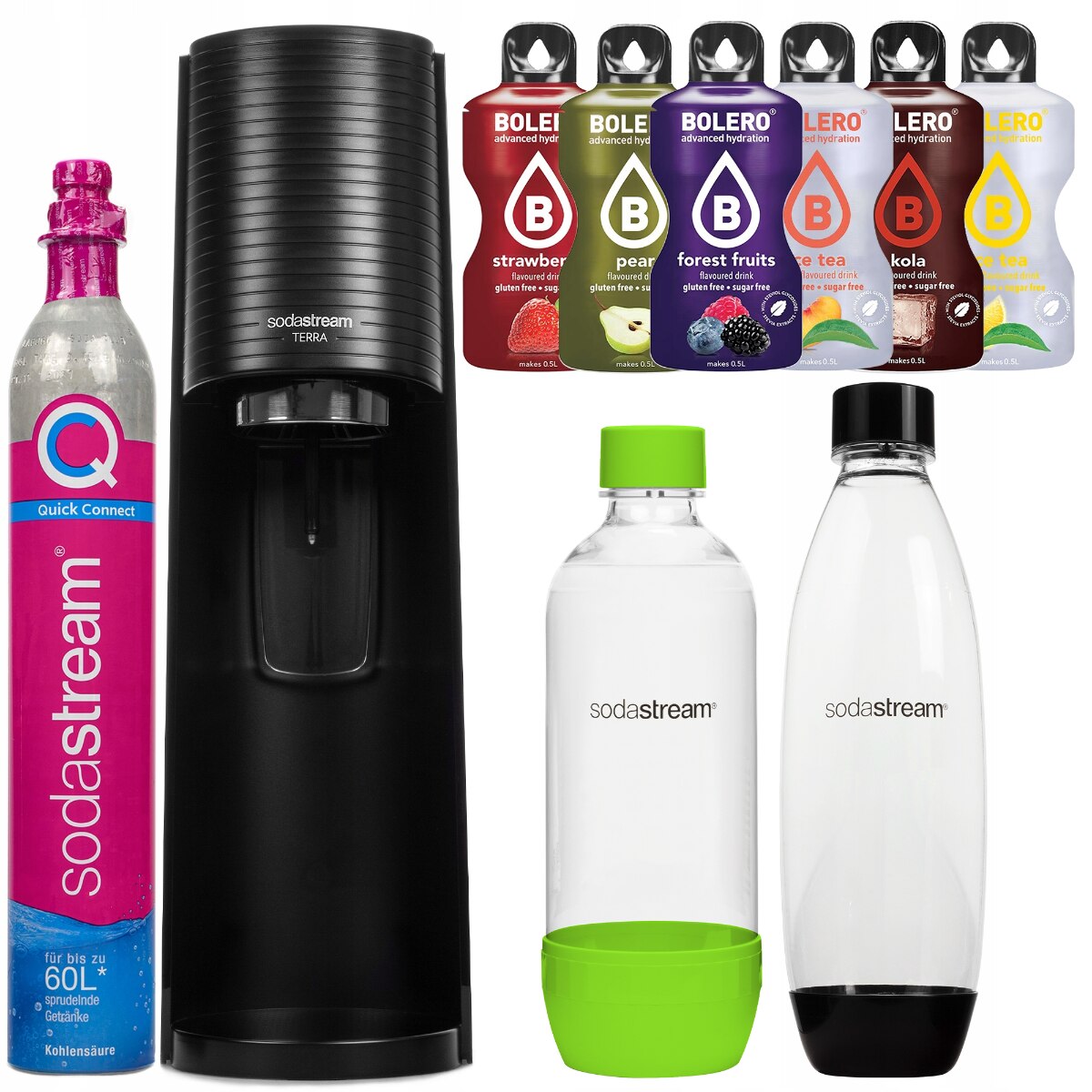 SodaStream Gaia szódagép szett, 3 palack, 1 l, alumínium/üveg