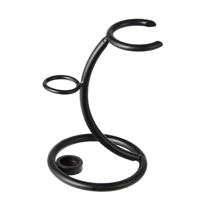 Suport de depozitare pentru barbierit si perie pentru barbati, JESWO, Otel inoxidabil, Negru