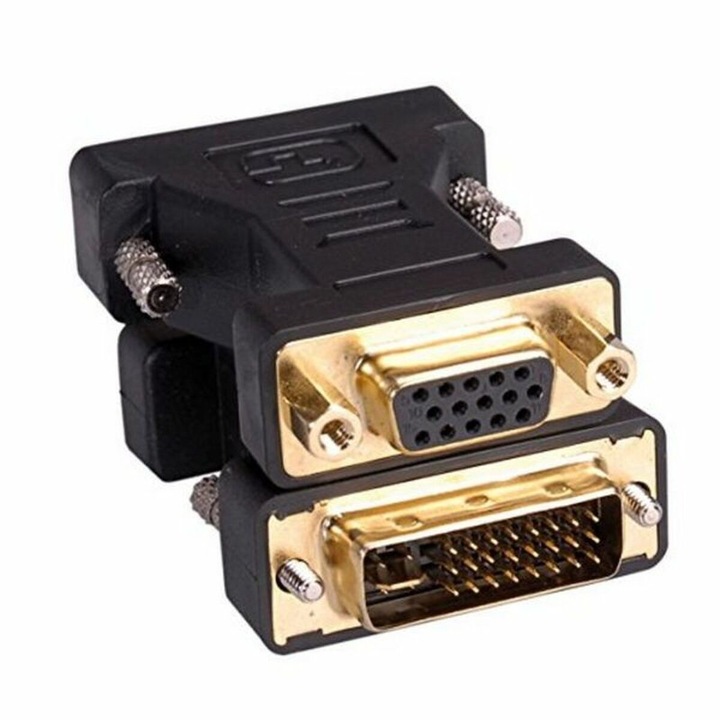 Adaptor VGA-DVI, Nilox, Negru