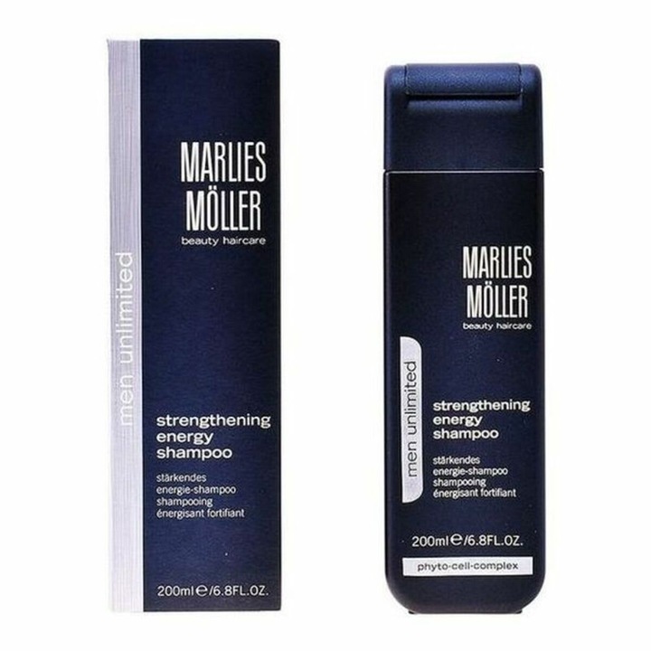 Шампоан за мъже, Marlies Moller, Ревитализиращ, син, 200 мл