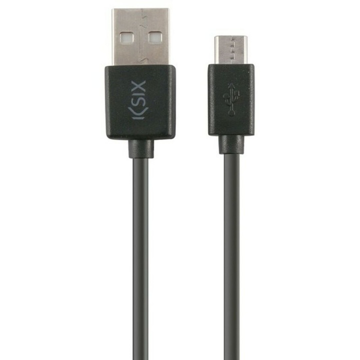 Cablu de date telefon, KSIX, USB-Micro USB, 1 m, Negru