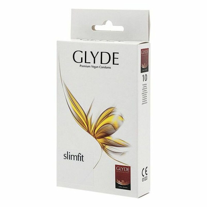 Prezervative Slim Fit, Glyde, Latex, 10 buc