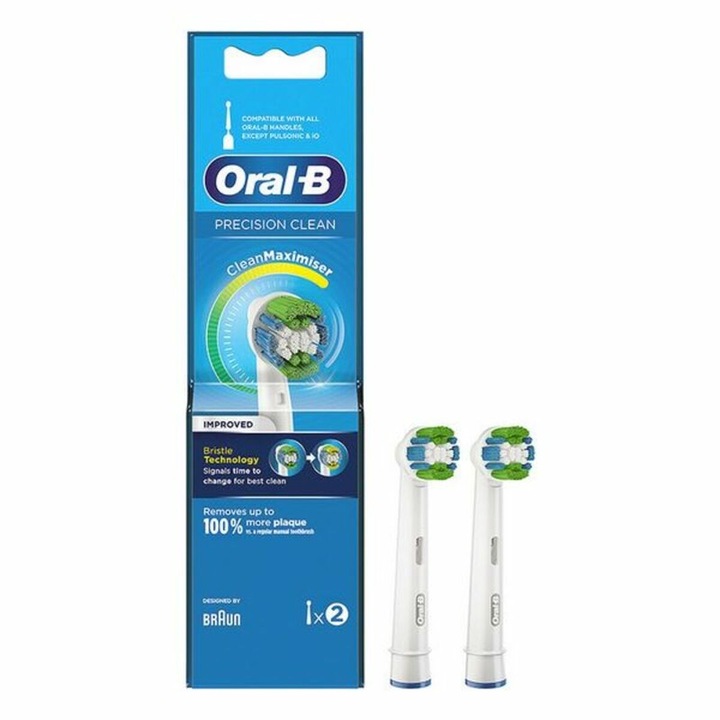 Set 2 Rezerve periuta electrica, Oral-B, Percision Clean, Alb