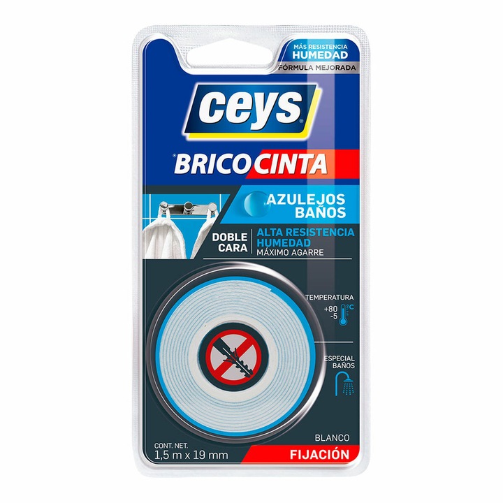 Dupla ragasztószalag csempéhez, Ceys, 1,5 m