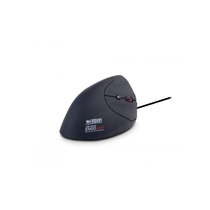 URBAN factory Ergo Next Ergonomic Vertical mouse Black, 259450, Egér