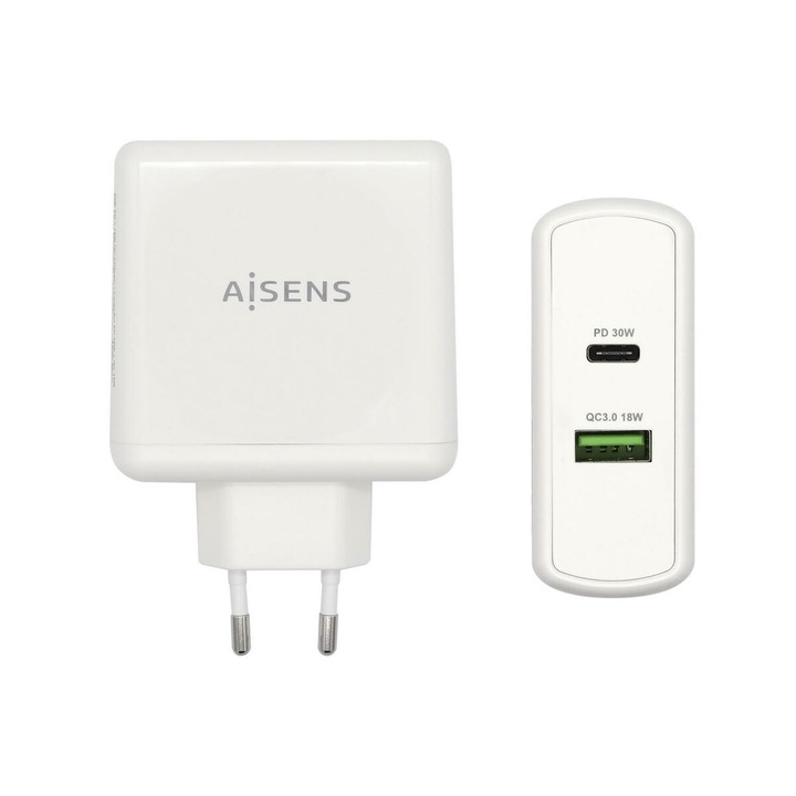 Incarcator perete, Aisens, USB-C, 48 W, Alb