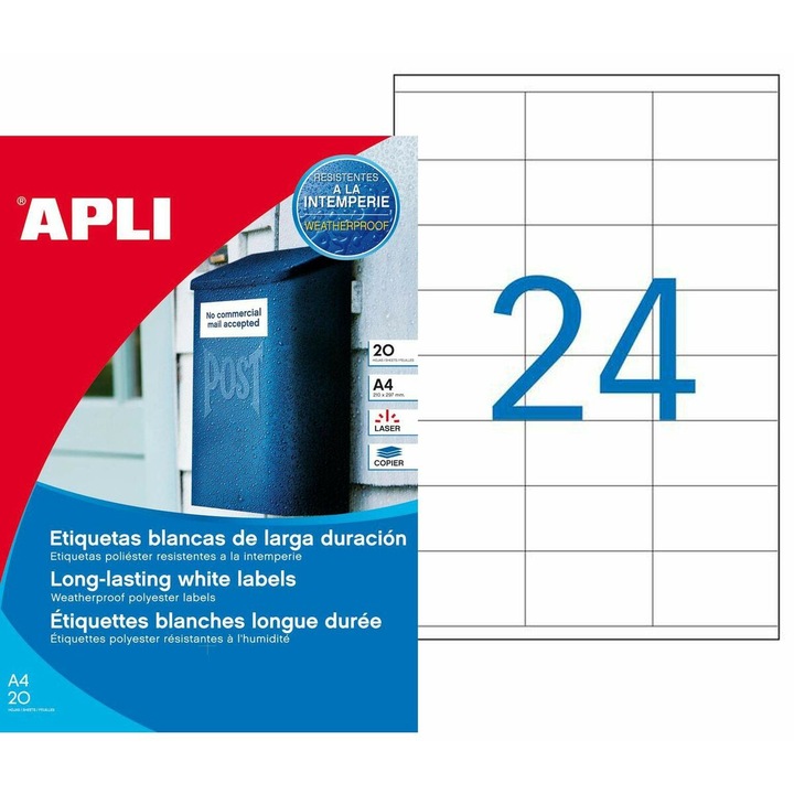 Etichete Apli, 20 Foi, 64.6 x 33.8 mm
