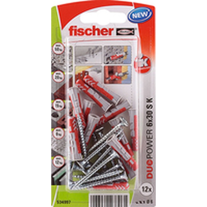 Set 12 dibluri Fischer 6x30mm