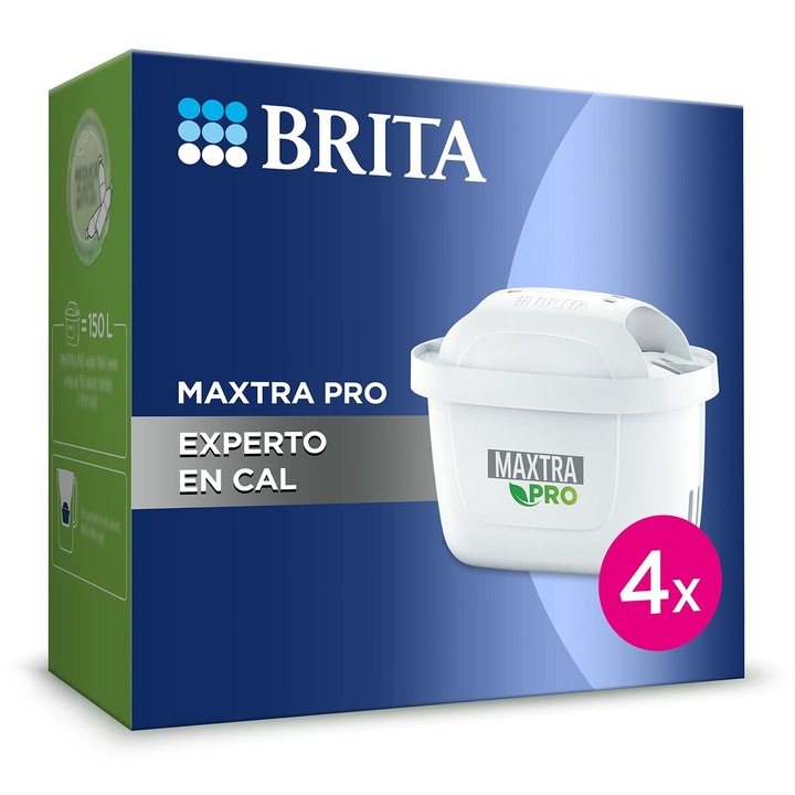 4db bögreszűrő készlet, Brita, Maxtra Pro Cal, Műanyag, 150 l, Fehér