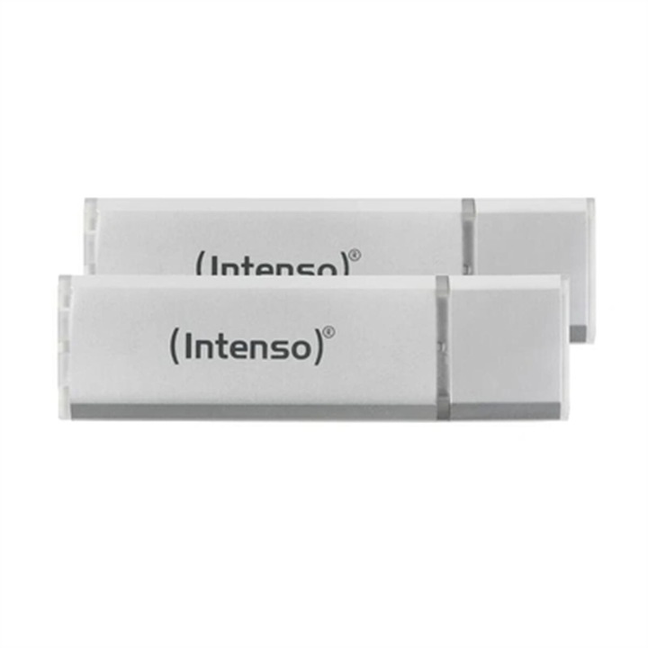 2 db USB pendrive készlet, Intenso, 64 GB, ezüst