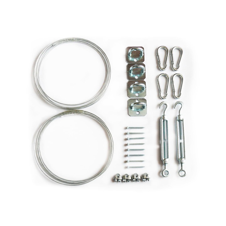 Комплект за сглобяване на пердета, СЕННИК, стомана, сребро