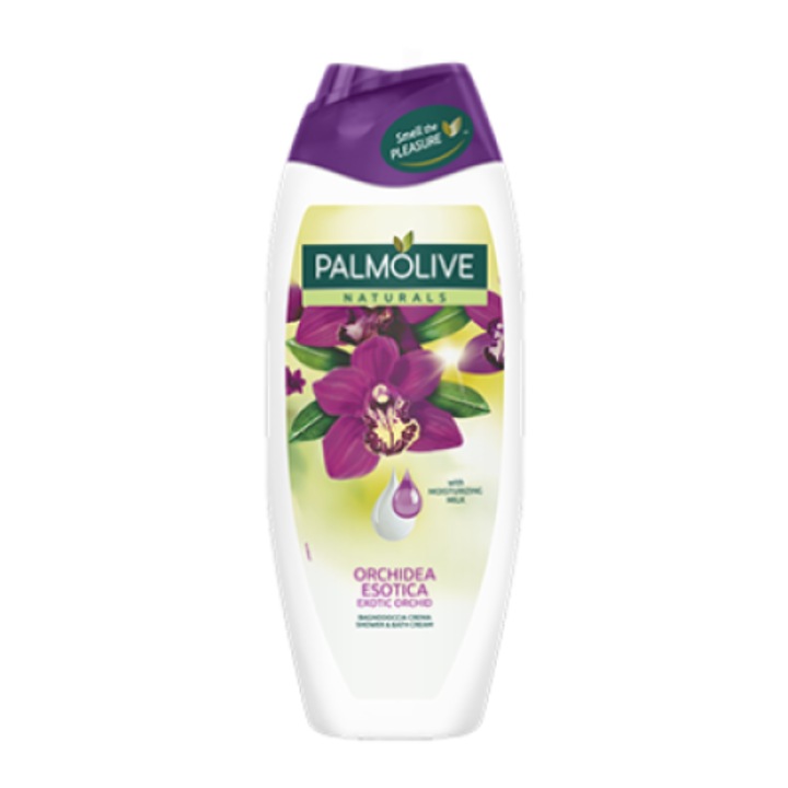 Gel de dus pentru femei, Palmolive, 12 bucati, Lapte si orhidee neagra, 500ml