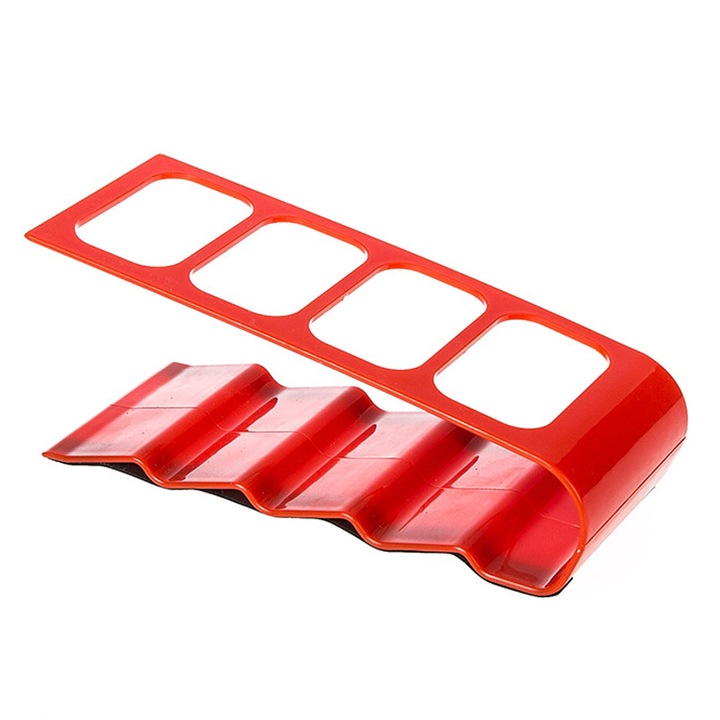 Suport pentru telecomanda, 4 compartimente, multicolor, 18.5x7x6.5cm