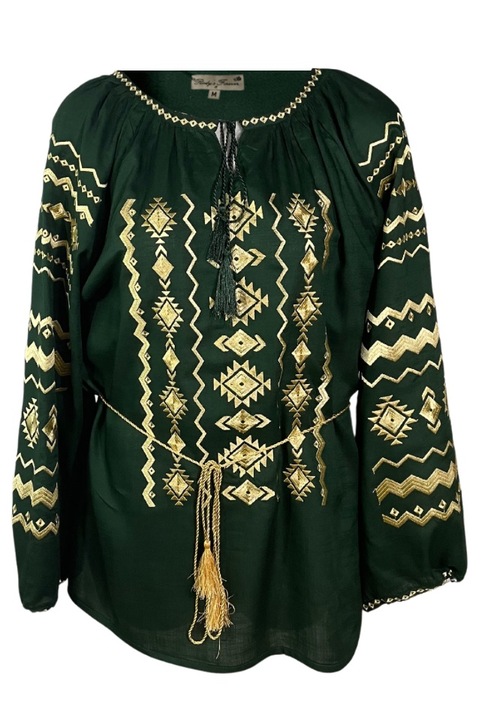 Bluza tip ie dama B, Verde/Auriu