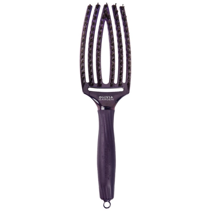 Hajkefe, Olivia Garden, Természetes vaddisznósörte, Ergonomikus nyél, Közepes, Lila