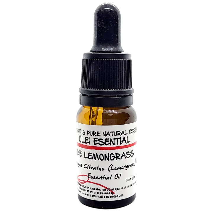 Ulei Esential 100% Natural, Pur - Lemongrass, Cymbopogon flexuosus x10ml