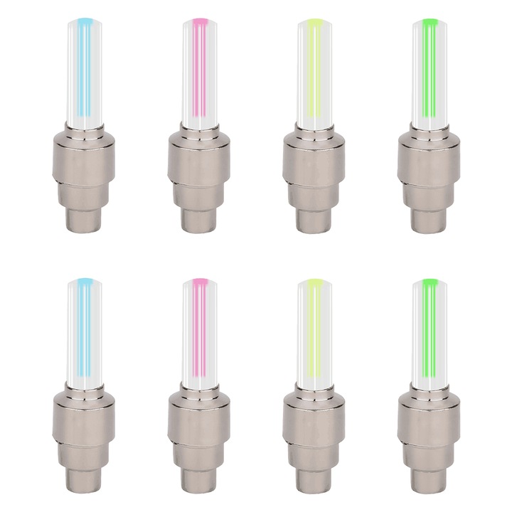 Комплект от 8 фарове за велосипеди, Minetgnon, LED, За колела, Многоцветни