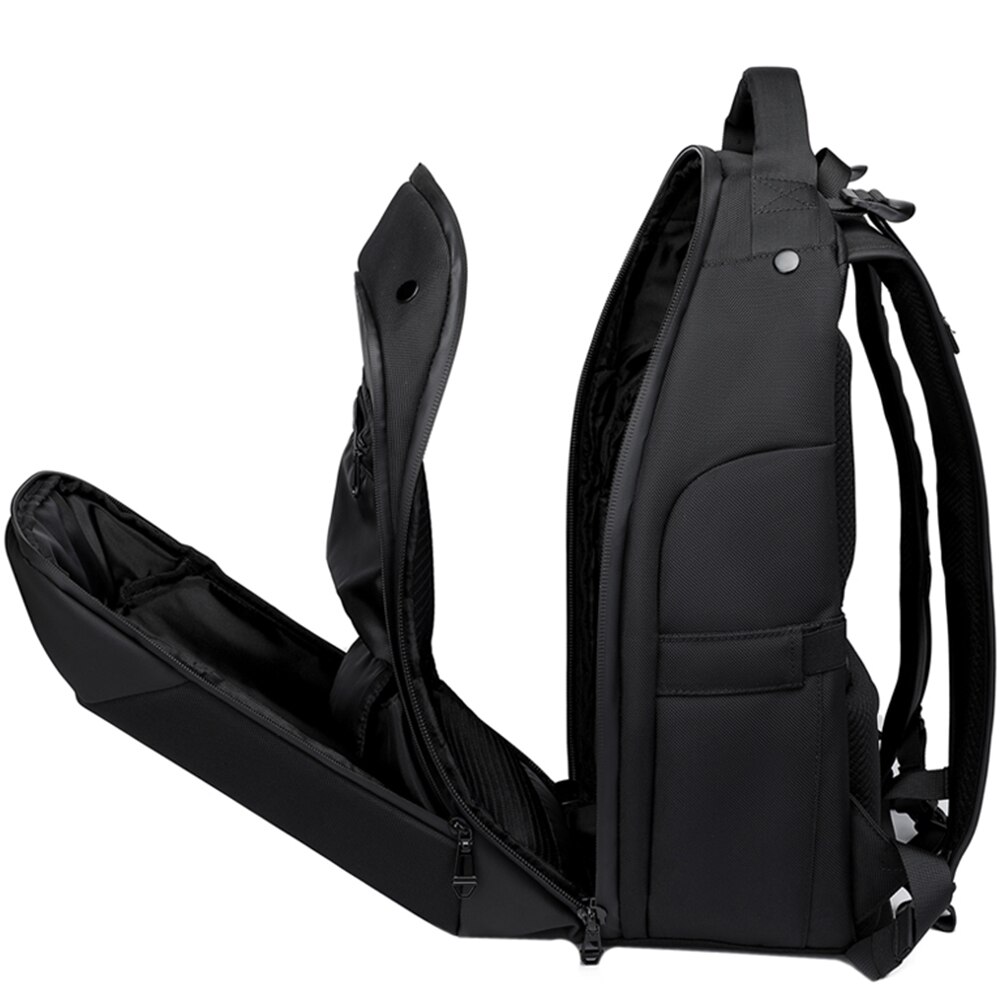 Rucsac laptop 15.6 inch, rezistent la apa, buzunar antifurt, sistem fixare pe valiza, potrivit pentru calatorii, OZUKO, OZ9640BK, Negru