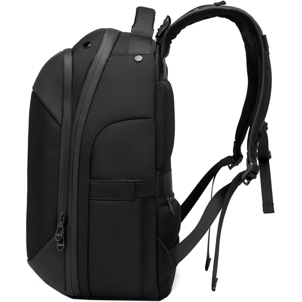 Rucsac laptop 15.6 inch, rezistent la apa, buzunar antifurt, sistem fixare pe valiza, potrivit pentru calatorii, OZUKO, OZ9640BK, Negru
