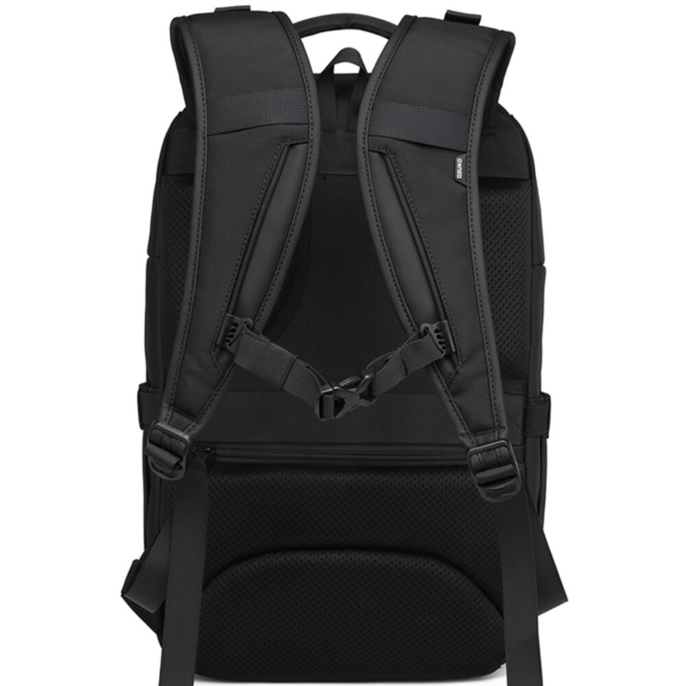 Rucsac laptop 15.6 inch, rezistent la apa, buzunar antifurt, sistem fixare pe valiza, potrivit pentru calatorii, OZUKO, OZ9640BK, Negru