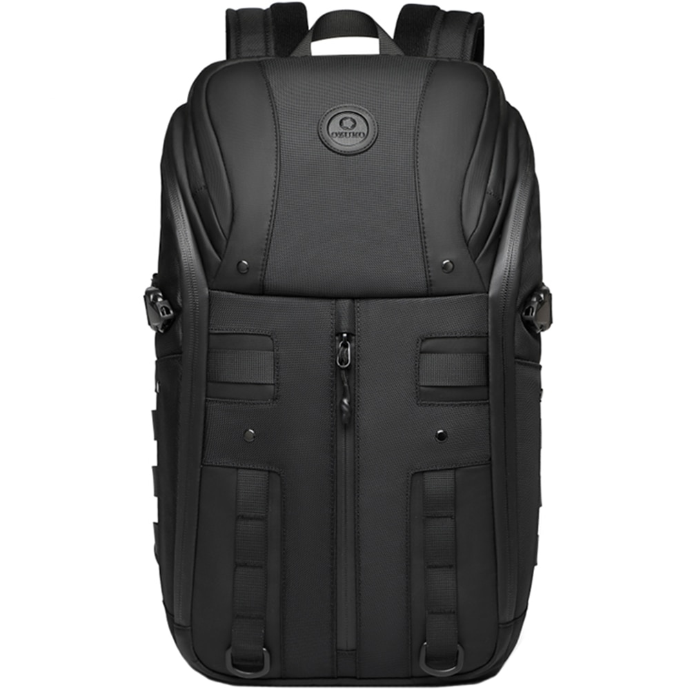 Rucsac laptop 15.6 inch, rezistent la apa, buzunar antifurt, sistem fixare pe valiza, potrivit pentru calatorii si drumetii, OZUKO, OZ9697BK, Negru